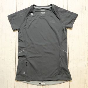 Adidas gray short sleeve mi super nova workout shirt top athletic small S